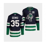 Men's Vancouver Canucks #35 Thatcher Demko Navy 2022 Reverse Retro Stitched Jersey