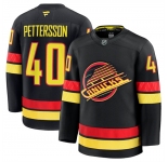 Men's Vancouver Canucks #40 Elias Pettersson Black 2024-25 Alternate Stitched Hockey Jersey