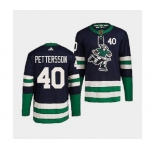 Men's Vancouver Canucks #40 Elias Pettersson Navy 2022 Reverse Retro Stitched Jersey