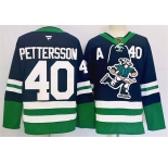Men's Vancouver Canucks #40 Elias Pettersson Navy 2024 Reverse Retro Stitched Jersey