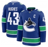 Men's Vancouver Canucks #43 Quinn Hughes Blue 2024-25 Home Stitched Hockey Jersey