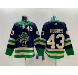 Men's Vancouver Canucks #43 Quinn Hughes Navy 2022 Reverse Retro Stitched Jersey