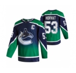 Men's Vancouver Canucks #53 Bo Horvat Green 2020-21 Reverse Retro Alternate Hockey Jersey