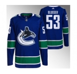 Men's Vancouver Canucks #53 Teddy Blueger Blue Retro Stitched Jersey