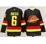 Men's Vancouver Canucks #6 Brock Boeser Black 2024-25 Alternate Stitched Hockey Jersey