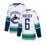 Men's Vancouver Canucks #6 Brock Boeser White Road Stitched Hockey Jersey
