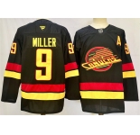 Men's Vancouver Canucks #9 J.T. Miller Black 2024-25 With A Patch Alternate Stitched Hockey Jersey