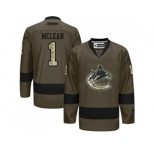 Vancouver Canucks #1 Kirk Mclean Green Salute to Service Stitched NHL Jersey