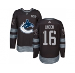Vancouver Canucks #16 Trevor Linden Black 1917-2017 100th Anniversary Stitched NHL Jersey