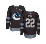 Vancouver Canucks #22 Daniel Sedin Black 1917-2017 100th Anniversary Stitched NHL Jersey