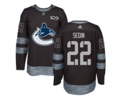 Vancouver Canucks #22 Daniel Sedin Black 1917-2017 100th Anniversary Stitched NHL Jersey