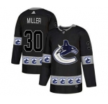 Vancouver Canucks #30 Ryan Miller Black Team Logos Fashion Jersey