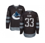 Vancouver Canucks #33 Henrik Sedin Black 1917-2017 100th Anniversary Stitched NHL Jersey