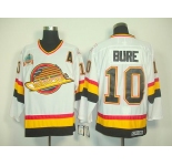 nhl jerseys vancouver canucks #10 bure whiteorange ccm