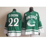 nhl jerseys vancouver canucks #22 d.sedin green