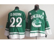 nhl jerseys vancouver canucks #22 d.sedin green