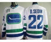 nhl jerseys vancouver canucks #22 d.sedin white (40th)