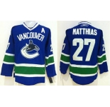 nhl jerseys vancouver canucks #27 vancouver blue[patch A][vancouver]