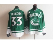 nhl jerseys vancouver canucks #33 h.sedin green