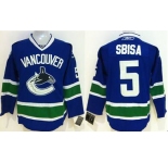 nhl jerseys vancouver canucks #5 sbisa blue[sbisa]
