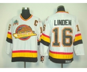 nhl jerseys vancouver canucks #8 #16 linden whiteorange ccm