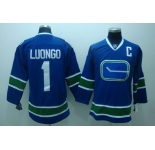 nhl vancouver canucks #1 luongo blue 3rd