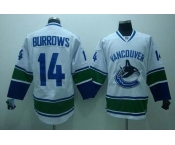 nhl vancouver canucks #14 burrows white