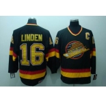 nhl vancouver canucks #16 linden  black ccm