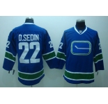 nhl vancouver canucks #22 d.sedin blue 3rd