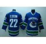 nhl vancouver canucks #22 d.sedin blue