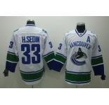 nhl vancouver canucks #33 h.sedin white