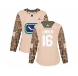 Women Adidas Vancouver Canucks #16 Trevor Linden Camo Authentic 2017 Veterans Day Stitched NHL Jersey