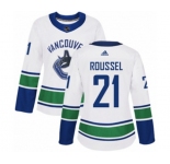 Women Adidas Vancouver Canucks #21 Antoine Roussel Authentic White Away NHL Jersey