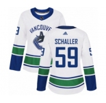 Women Adidas Vancouver Canucks #59 Tim Schaller Authentic White Away NHL Jersey