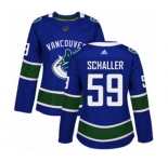 Women Adidas Vancouver Canucks #59 Tim Schaller Premier Blue Home NHL Jersey