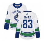 Women Adidas Vancouver Canucks #83 Jay Beagle Authentic White Away NHL Jersey