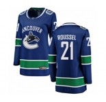 Women Vancouver Canucks #21 Antoine Roussel Fanatics Branded Blue Home Breakaway NHL Jersey