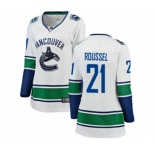 Women Vancouver Canucks #21 Antoine Roussel Fanatics Branded White Away Breakaway NHL Jersey