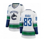 Women Vancouver Canucks #83 Jay Beagle Fanatics Branded White Away Breakaway NHL Jersey