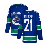 Youth Adidas Vancouver Canucks #21 Antoine Roussel Authentic Blue Home NHL Jersey