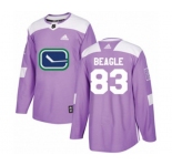 Youth Adidas Vancouver Canucks #83 Jay Beagle Authentic Purple Fights Cancer Practice NHL Jersey