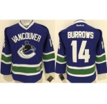 Youth Vancouver Canucks #14 Alex Burrows Blue Stitched NHL Jersey