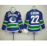 youth nhl jerseys vancouver canucks #22 d.sedin blue(2011 stanley cup)