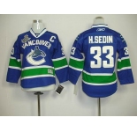 youth nhl jerseys vancouver canucks #33 h.sedin blue(2011 stanley cup)
