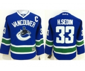 youth nhl jerseys vancouver canucks #33 h.sedin blue