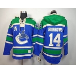 nhl jerseys vancouver canucks #14 burrows green-blue[pullover hooded sweatshirt]