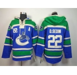 nhl jerseys vancouver canucks #22 d.sedin green-blue[pullover hooded sweatshirt][A patch]