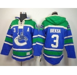 nhl jerseys vancouver canucks #3 bieksa green-blue[pullover hooded sweatshirt][A patch]