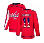 Adidas Washington Capitals #11 Mike Gartner Authentic Red USA Flag Fashion NHL Jersey