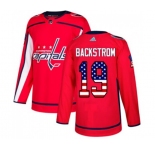 Adidas Washington Capitals #19 Nicklas Backstrom Authentic Red USA Flag Fashion NHL Jersey